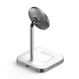 Satechi 15W Magnetic 2-in-1 Wireless Charging Stand - MagSafe Kompatibel - Hvit