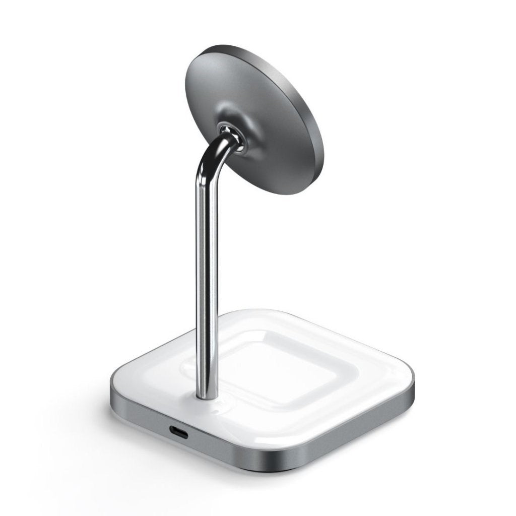 Satechi 15W Magnetic 2-in-1 Wireless Charging Stand - MagSafe Kompatibel - Hvit (DEMO)