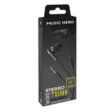 MUSIC HERO Tune Stereo In-Ear Hodetelefoner med 3,5 mm Jackstik og Mikrofon - Svart