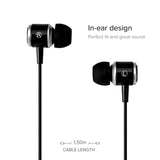 SBS Studio Mix 100c Hodetelefon In-Ear m. USB-C & Mikrofon - Svart