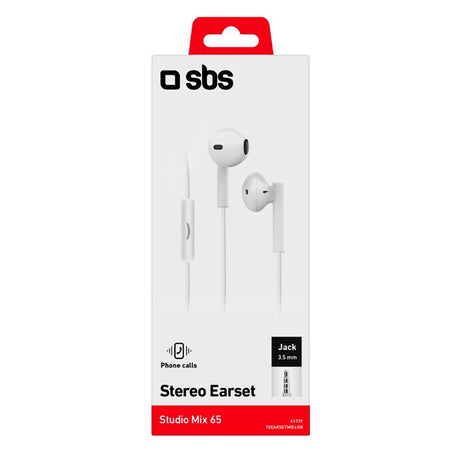 SBS Studio Mix 65 Hodetelefon In-Ear m. Jackstik 3.5mm & Mikrofon - Hvit