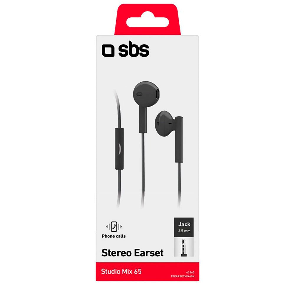 SBS Studio Mix 65 Hodetelefon In-Ear m. Jackstik 3.5mm & Mikrofon - Svart