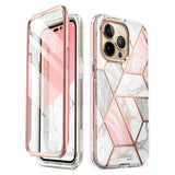 iPhone 14 Pro Max i-Blason Cosmo Marble Deksel m. Skjermbeskytter - Rosa