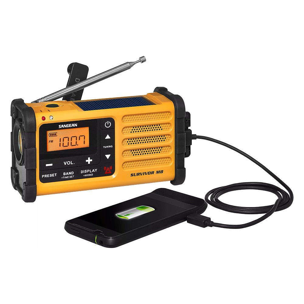 SANGEAN Survivor M8 MMR-88 Radio - Svart / Gul