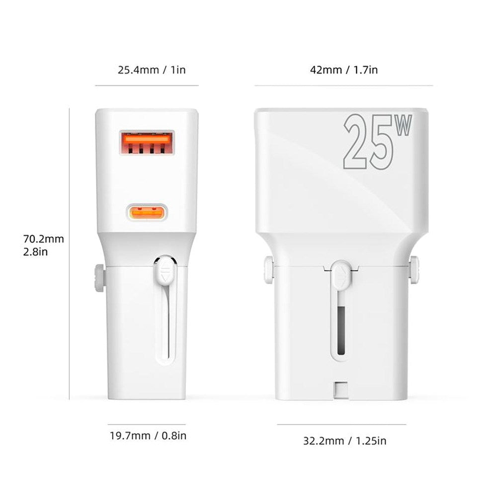 Mobile Origin Reise Adapter EU/US/UK/AU 25W - Hvit