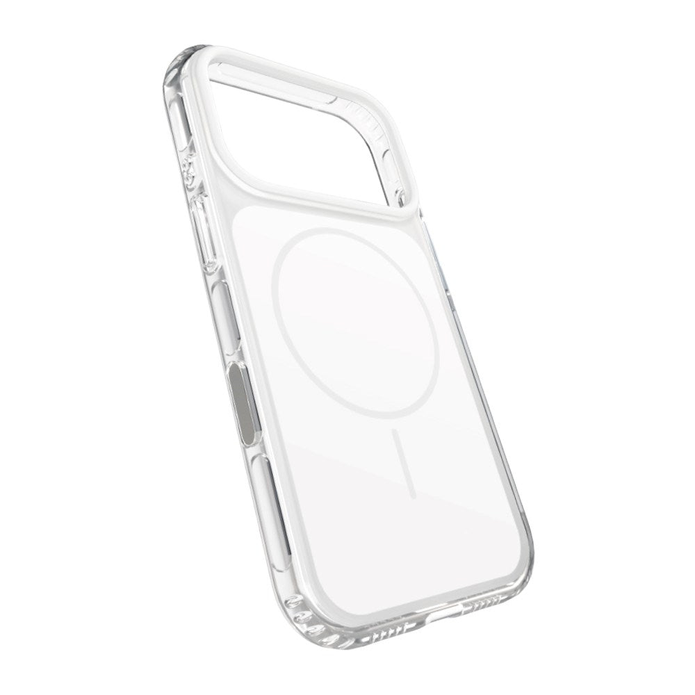 iPhone 18 Pro SBS Block Mag Deksel - MagSafe Kompatibel - Hvit / Gjennomsiktig