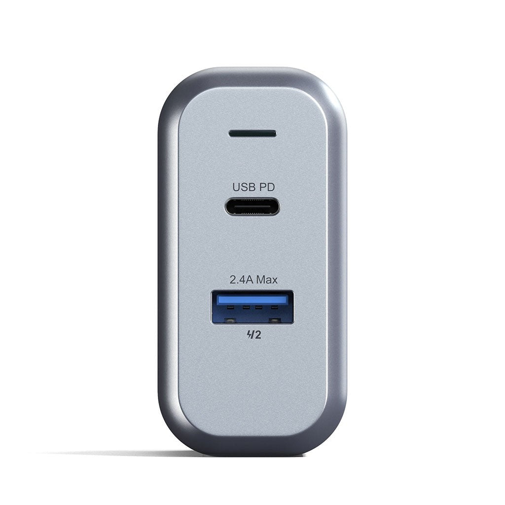 Satechi USB-C 30W PD Vegglader m. USB-A & USB-C - Space Grey