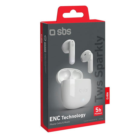 SBS Sparkly True Wireless In-Ear Bluetooth Hodetelefoner - Hvit