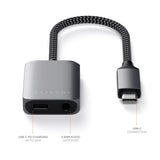 Satechi Jack-stik 3.5 mm til USB-C Adapter m. Lader - Space Grey