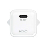 Deltaco Mini Vegglader m. USB-C PD 20W - Hvit