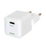 Deltaco Mini Vegglader m. USB-C PD 20W - Hvit