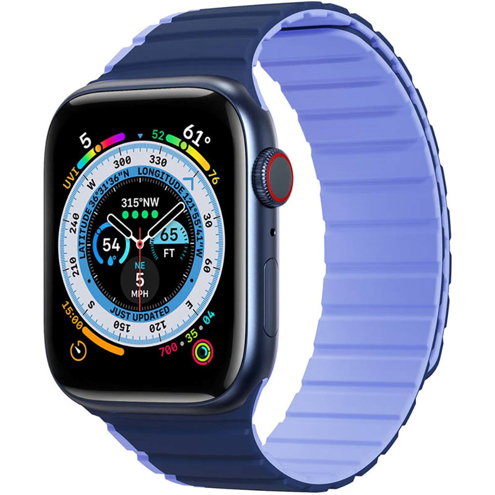 Apple Watch (42/44/SE/45/46/49mm) Dux Ducis LD-Series Silikon Klokkerem m. Magnetisk Lukking - Blå