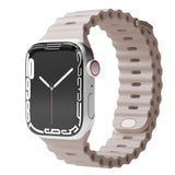 Vonmählen Apple Watch (38/40/SE/41/42mm) Wave Band Silikon Reim - Beige