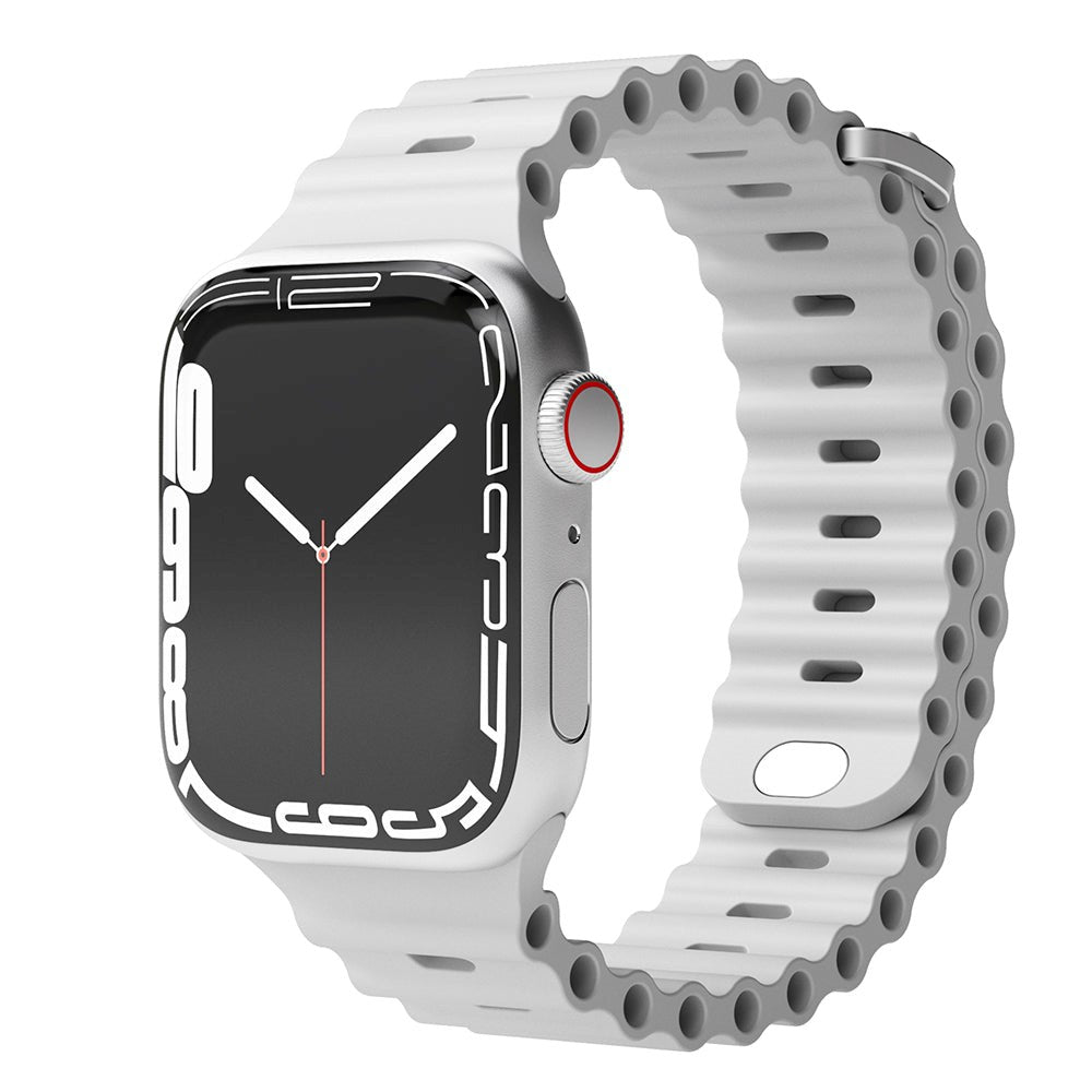 Vonmählen Apple Watch (38/40/SE/41/42mm) Wave Band Silikon Reim - Grå