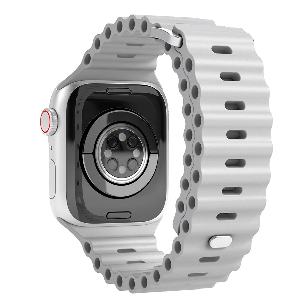 Vonmählen Apple Watch (38/40/SE/41/42mm) Wave Band Silikon Reim - Grå