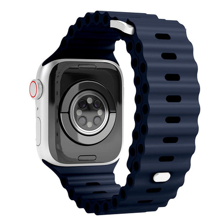 Vonmählen Apple Watch (38/40/SE/41/42mm) Wave Band Silikon Reim - Blå