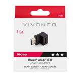 Vivanco HDMI-Adapter (Hunn til Hann) med 90° Vinkel - Svart