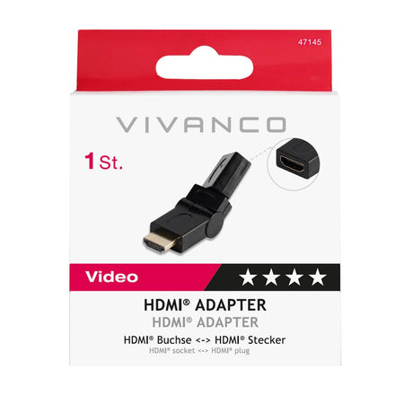 Vivanco HDMI-Adapter (Hunn til Hann) med 360° Roterbar Ledd - Svart