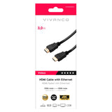 Vivanco HDMI 2.0-Kabel (Hann til Hann) 4K / 60Hz - 3m - Svart