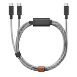 Native Union 2-i-1 USB-C til USB-C Kabel 140W - 2m - Zebra