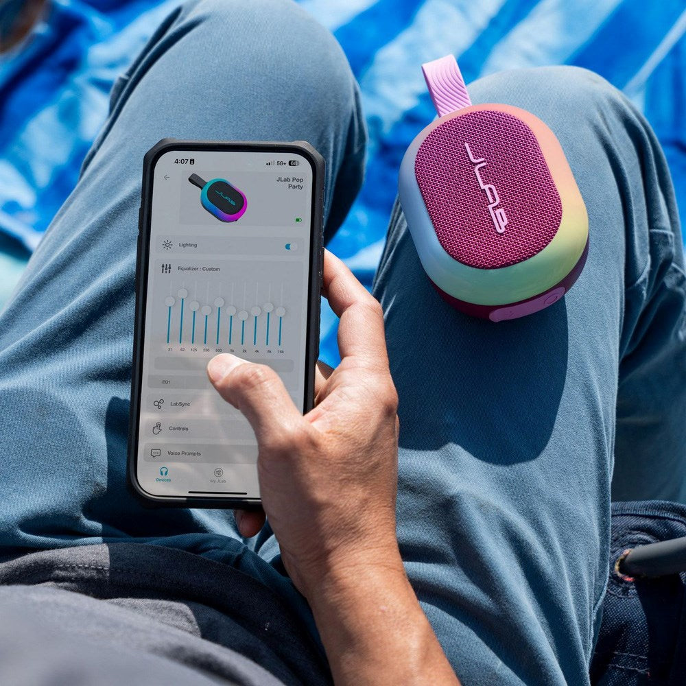 JLab Pop Bluetooth Høyttaler med Lys - Rosa