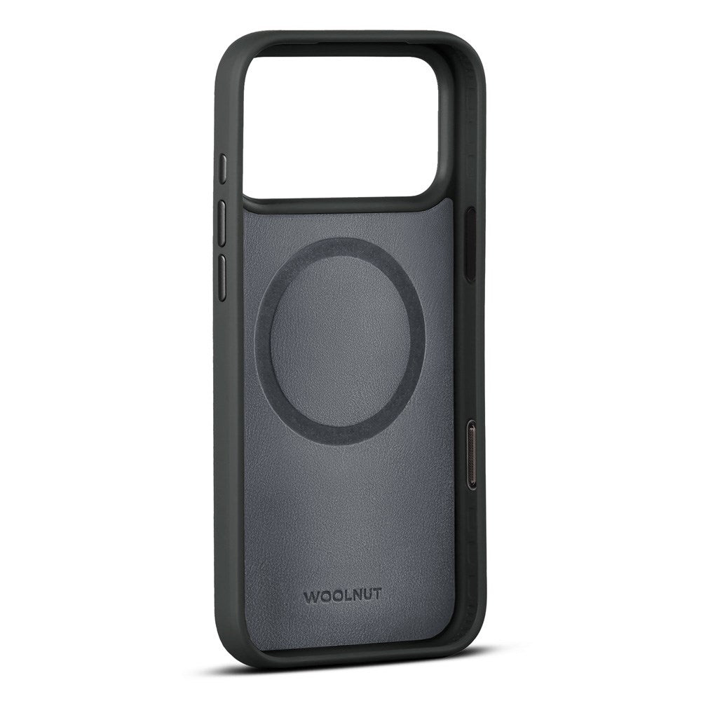 WOOLNUT iPhone 17 Pro Max Ekte Skinn Deksel - MagSafe Kompatibel - Svart