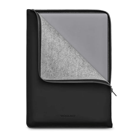 Woolnut Coated Folio Kunstskinn Sleeve for MacBook / Laptop 13" / 14" (315 x 230mm) - Svart