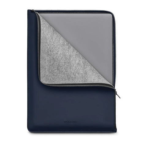 Woolnut Coated Folio Kunstskinn Sleeve for MacBook / Laptop 16" (360 x 250mm) - Blå