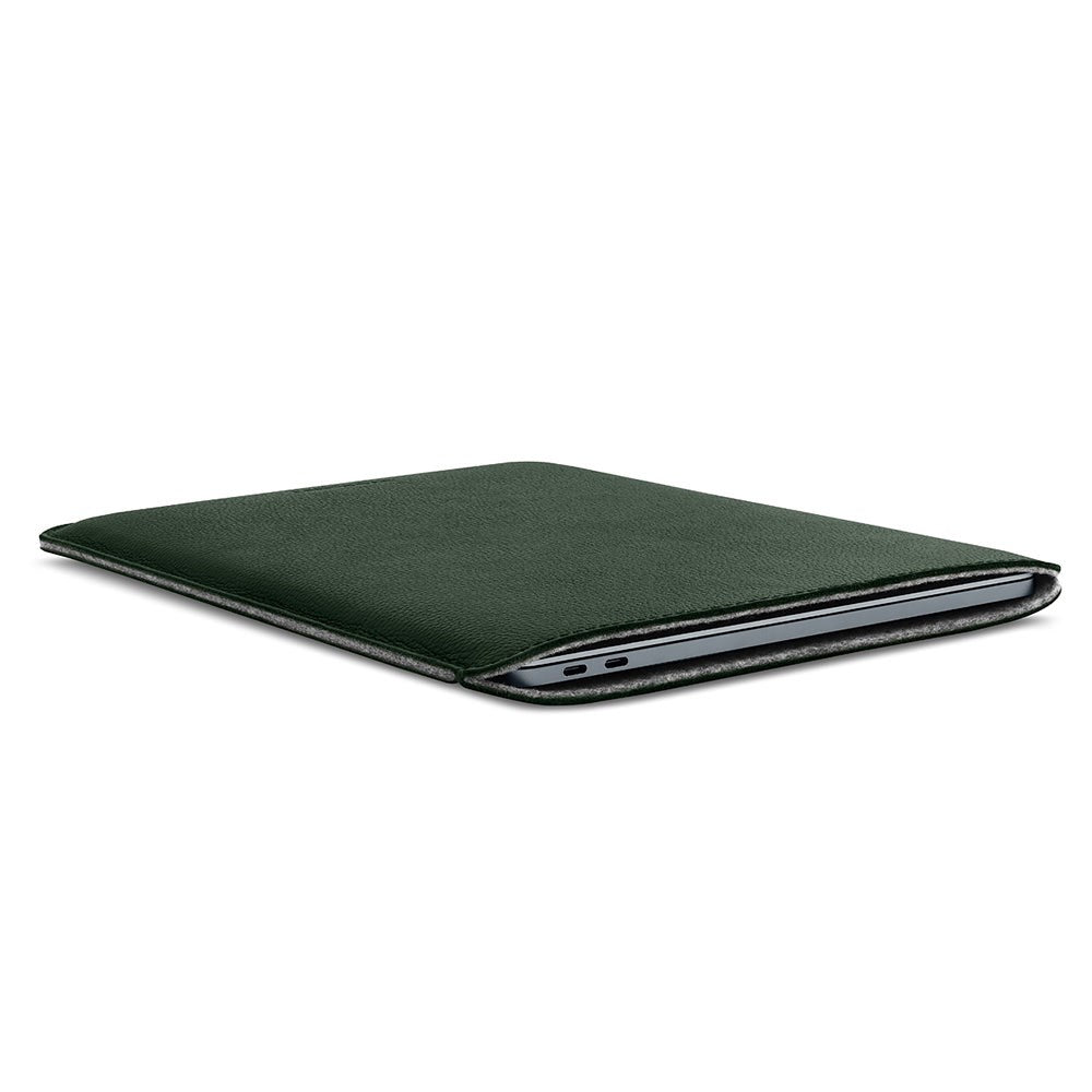 Woolnut Ekte Skinn Sleeve for MacBook / Laptop 15" (350 x 245mm) - Grønn