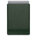 Woolnut MacBook Pro 14" M5 / M4 / M3 / M2 / M1 (2025 / 2021) Ekte Skinn Folio Sleeve - 24.5 x 33 cm - Grønn