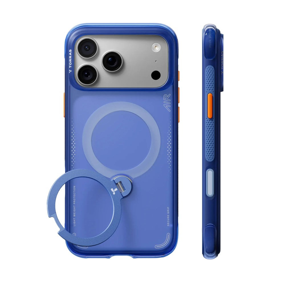 iPhone 18 Pro / 17 Pro TORRAS Ostand Q3 Air Deksel - MagSafe Kompatibel - Arctic Blue