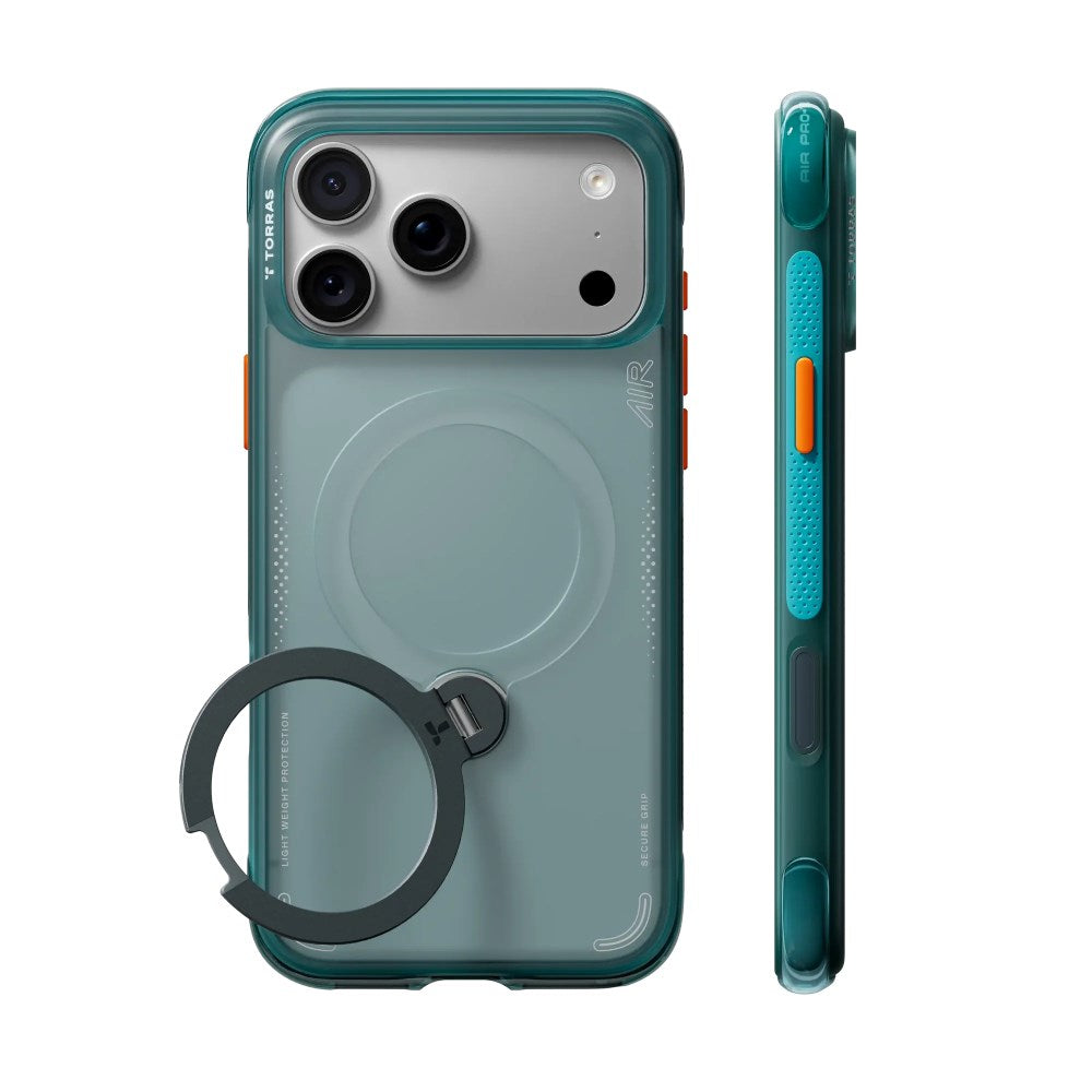 iPhone 18 Pro Max / 17 Pro Max TORRAS Ostand Q3 Air Deksel - MagSafe Kompatibel - Grønn