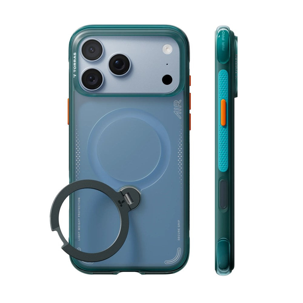 iPhone 18 Pro Max / 17 Pro Max TORRAS Ostand Q3 Air Deksel - MagSafe Kompatibel - Grønn