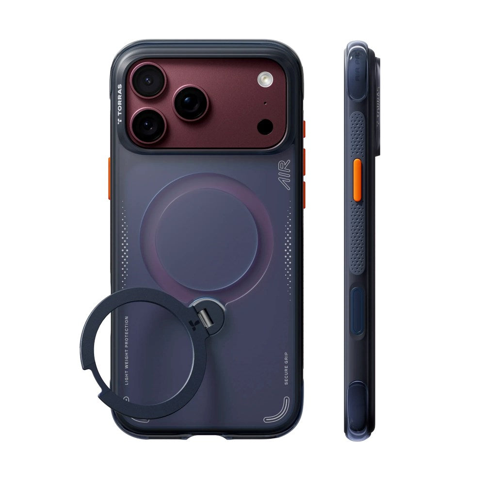 iPhone 18 Pro Max / 17 Pro Max TORRAS Ostand Q3 Air Deksel - MagSafe Kompatibel - Deep Blue