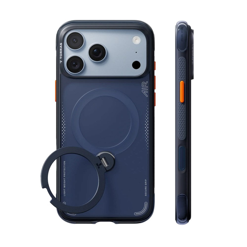 iPhone 18 Pro Max / 17 Pro Max TORRAS Ostand Q3 Air Deksel - MagSafe Kompatibel - Deep Blue