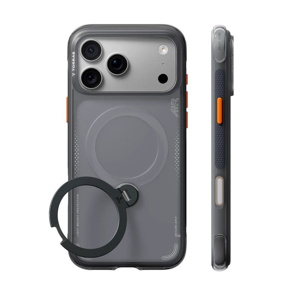 iPhone 18 Pro Max / 17 Pro Max TORRAS Ostand Q3 Air Deksel - MagSafe Kompatibel - Svart