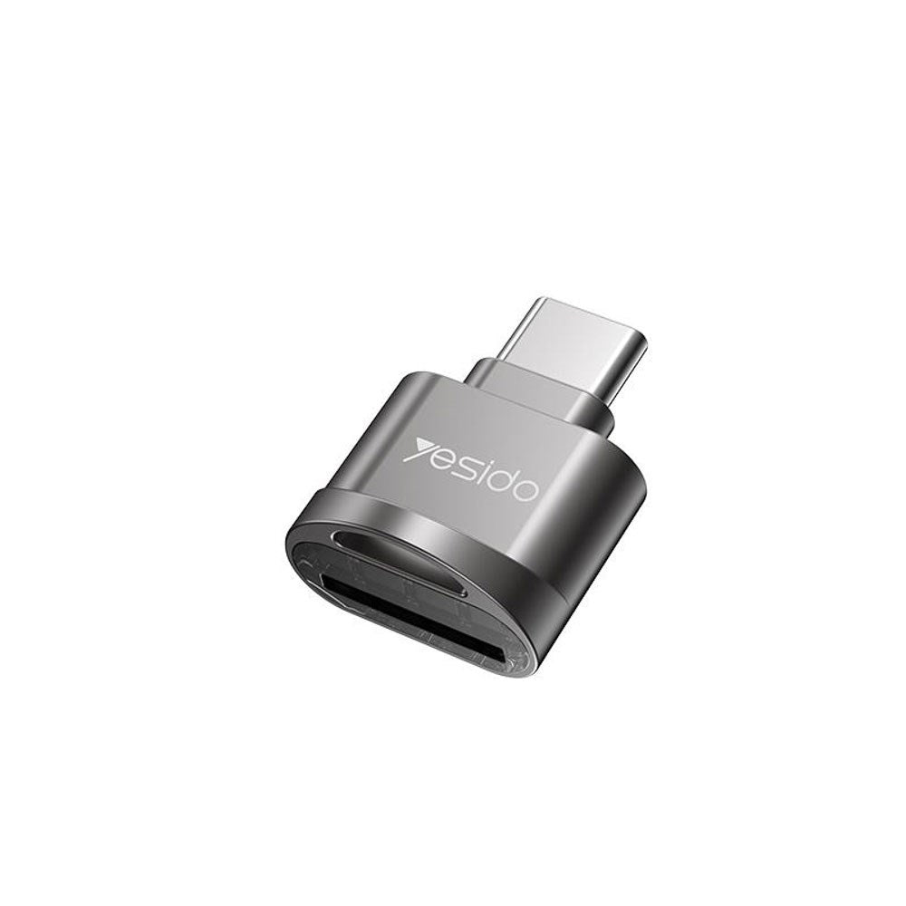 Yesido MicroSD Kortleser Adapter m. USB-C – Grå